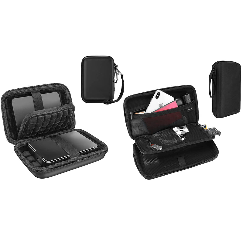 [Australia - AusPower] - ProCase Hard Drive Case 2.5 Inch Bundle with ProCase Hard Travel Tech Organizer Case Bag 
