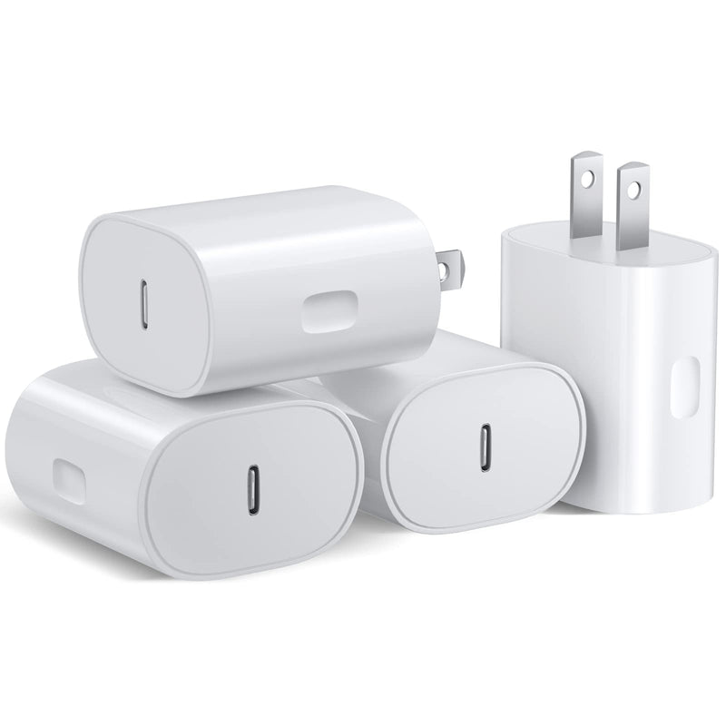 [Australia - AusPower] - 20W USB C Power Adapter, Besgoods Fast Charger Box Compatible with iPhone 13 Pro/12 Pro Max/13/12 Pro/12Mini/11,X/XR/XS/8,Pad Pro 12.9,Galaxy Note 20/S21/10/9, Pixel 3/3XL/3A/2/4-4Pack,White White White White White 