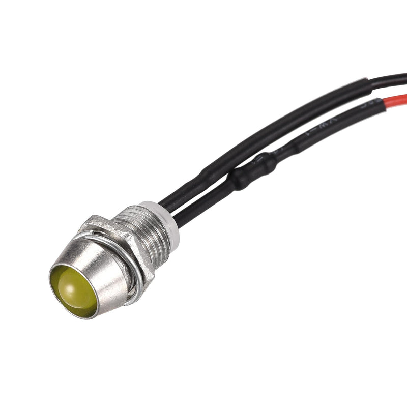 [Australia - AusPower] - uxcell LED Indicator Light AC/DC 110V 8mm Panel Mount Yellow LED Signal Lamp Metal Shell 2Pcs 