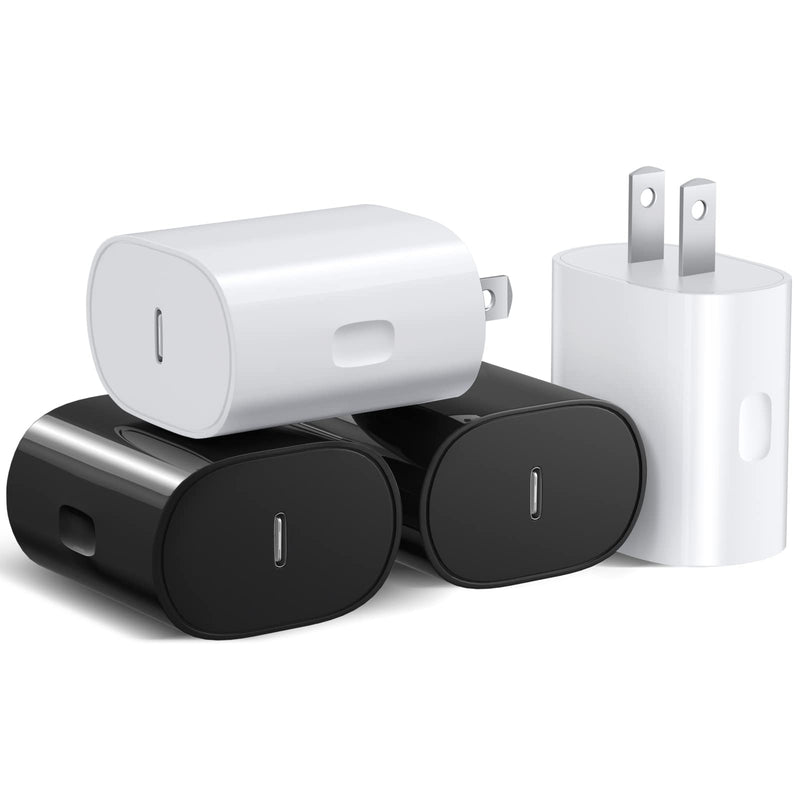 [Australia - AusPower] - 20W USB C Power Adapter, Besgoods USB C Fast Charger Block Compatible with iPhone 13 12 Pro Max/12/mini,PD 3.0 Charging Compact Box for Pad Pro, AirPods Pro, Beats Studio Buds -Black&White Black Black White White 