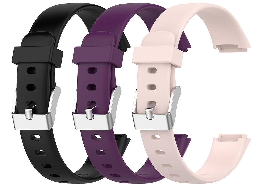 [Australia - AusPower] - TenCloud Bands Compatible with Fitbit Luxe Band with Metal Buckle Watch Strap Replacement for Luxe Smartwatch (Black,Purple,Pink, Small) Black,Purple,Pink 