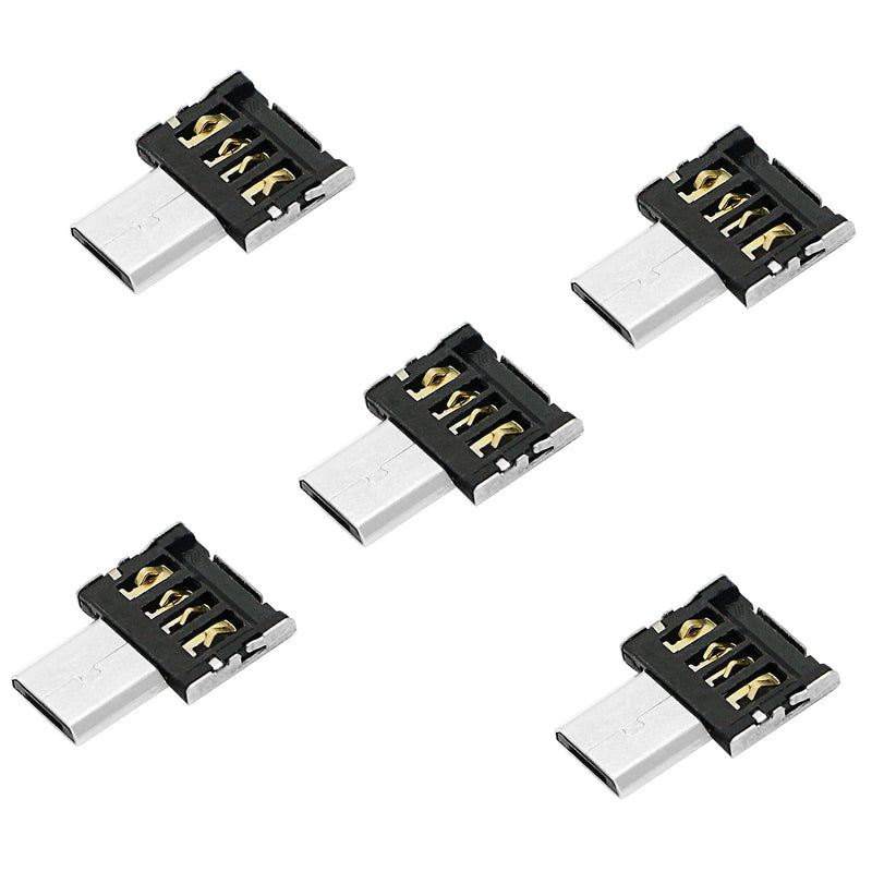[Australia - AusPower] - PNGKNYOCN Ultra Mini Micro USB OTG Adapter，Micro USB to USB 2.0 5pin Connector for Phone Tablet & Cable & Flash Disk(5-Pack) 