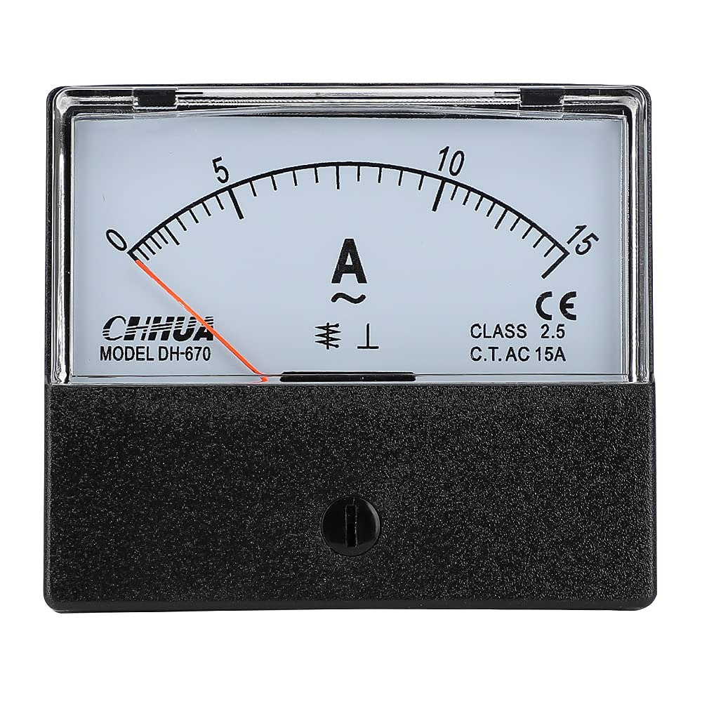 [Australia - AusPower] - CHHUA Analog Ammeter AC Amp Meter DH-670 0-15A Ampere Guage Current Tester for Circuit Testing Mechanical Equipment AC0-15A 