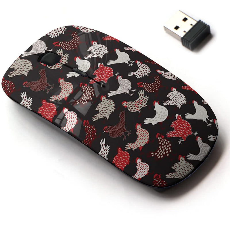 [Australia - AusPower] - 2.4G Wireless Mouse with Cute Pattern Design for All Laptops and Desktops with Nano Receiver - Chicken Design 