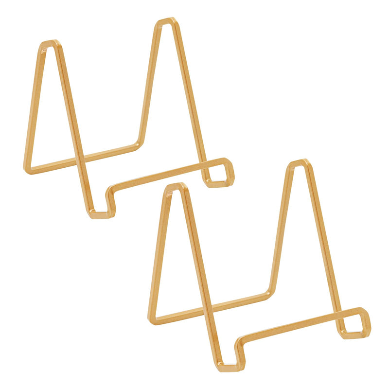 [Australia - AusPower] - Gold Stand for Display, Cookbook Recipe Holder, Picture Easel Stand (5 x 5.75 in, 2 Pack) 