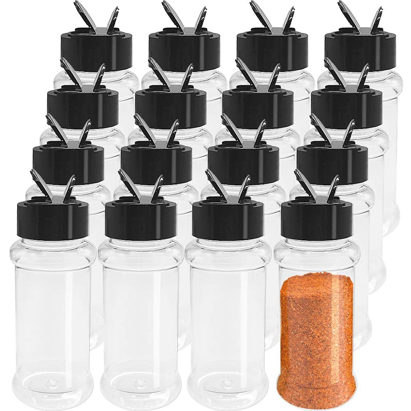 [Australia - AusPower] - 16 Pack 3.5 oz Plastic Spice Jars,Empty Seasoning Bottles Containers with Shaker Lids for Storing Spice,Salt,Herbs,Powder 