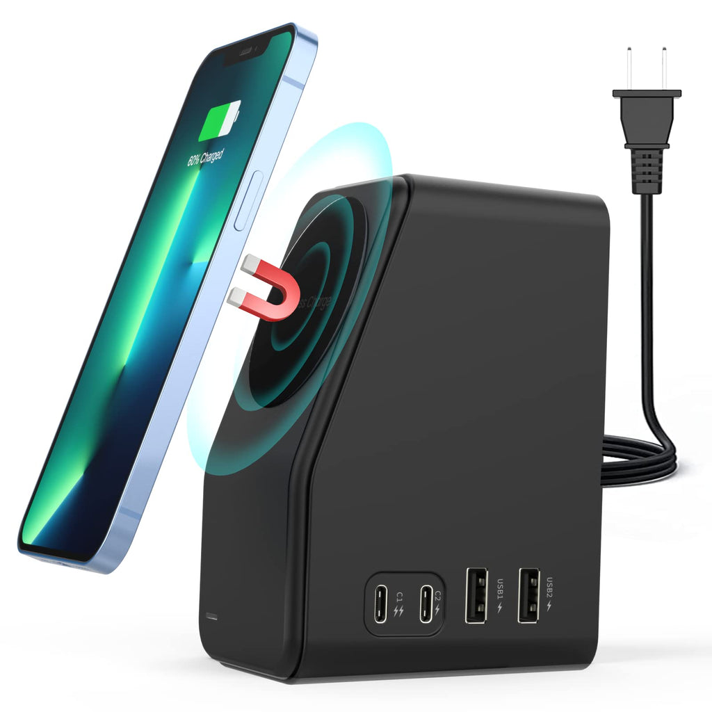 [Australia - AusPower] - Wireless Charging Pad - 2 in 1 Wireless Charging Pad Station Stand for Apple iPhone 13/12, Pro Max/Mini Pro,11,SE,X,8, Airpods 3/2/Pro, Wireless Phone Charger for Samsung S21,Galaxy,Qi-Enabled Phones 