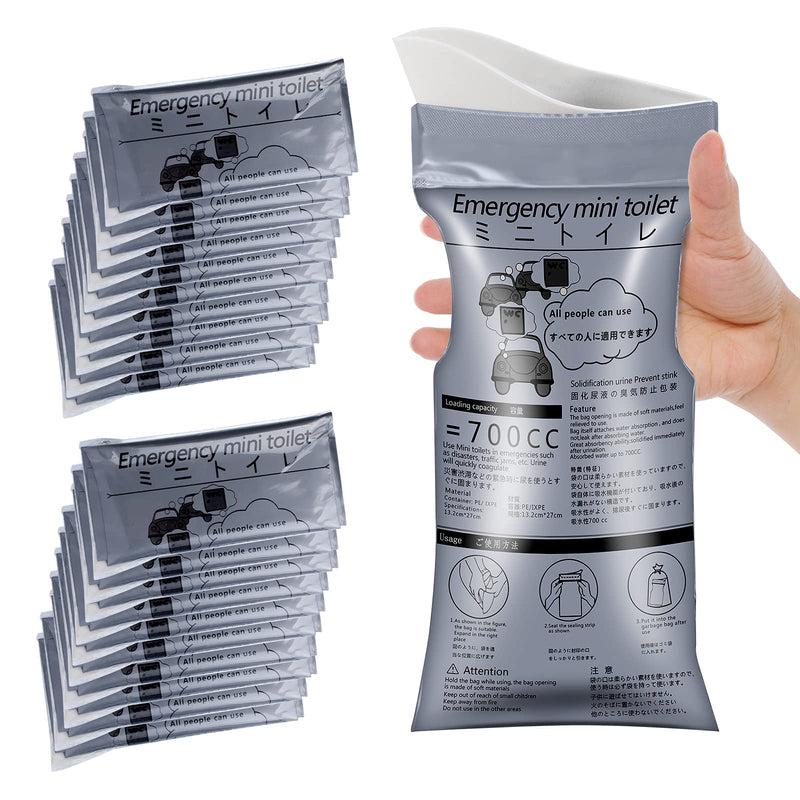 [Australia - AusPower] - SANPUK Emergency Portable Urine Bag, 20 Pack Travel Urinal Bag, Unisex Urinal Bag, Disposable Urine Bag Suitable for Camping, Travel, Traffic Jams, Pregnant Women, Children, Patients 