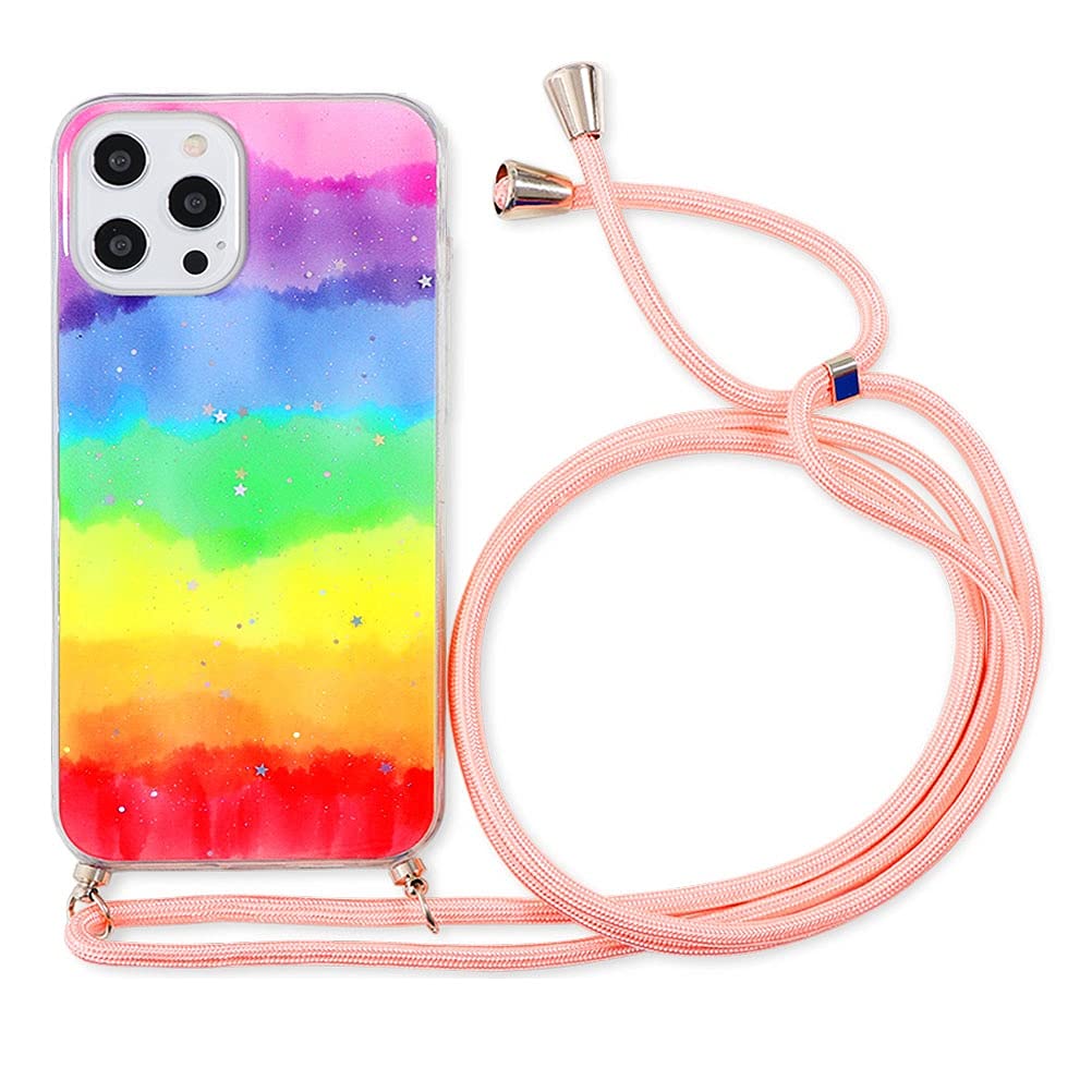 [Australia - AusPower] - Yoedge Crossbody Case for Samsung Galaxy A02s (4G) / M02S / F02s, Neck Cord Lanyard Phone Case Compatible with Samsung M02S [6.5" ] - Adjustable Necklace Phone Cover with Lanyard Cord Strap - Rainbow 