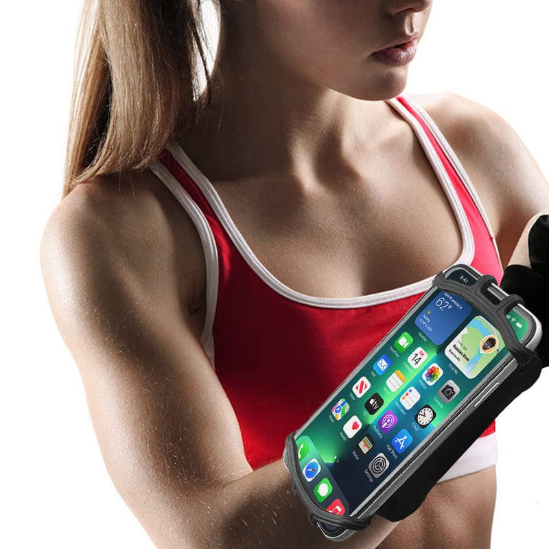 [Australia - AusPower] - JEMACHE Phone Wristband for iPhone 13 Pro Max, 12 11 XS XR X, Samsung Galaxy S22 S21 S20 S10 Plus, Note 20 Ultra, Workouts Running Wrist Band Holder (Black) Black 