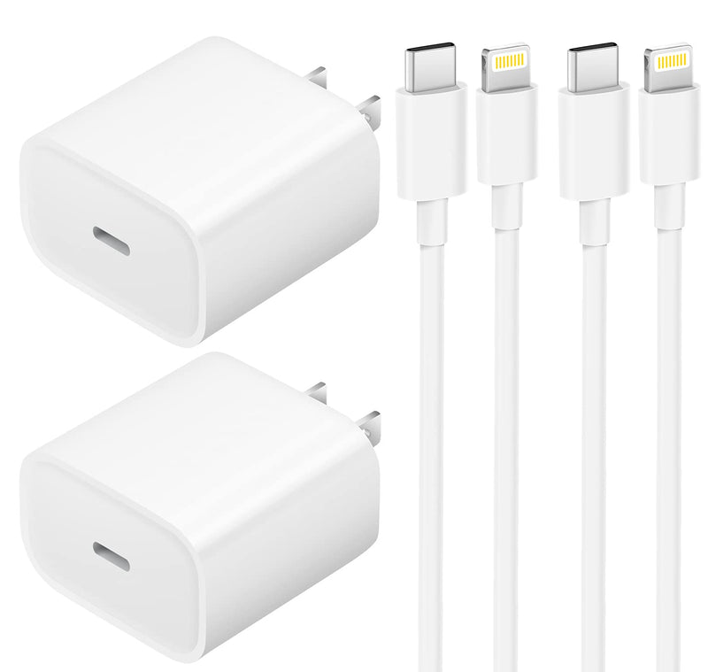 [Australia - AusPower] - SIDUCAL iPhone Fast Charger, 2 Pack 20W USB C Power Delivery Wall Charger Plug with 6ft Type C to Lightning Cable Quick Charging Data Sync Cord for iPhone 13 12 11 Pro Max Mini Xs Xr X 8 and More 