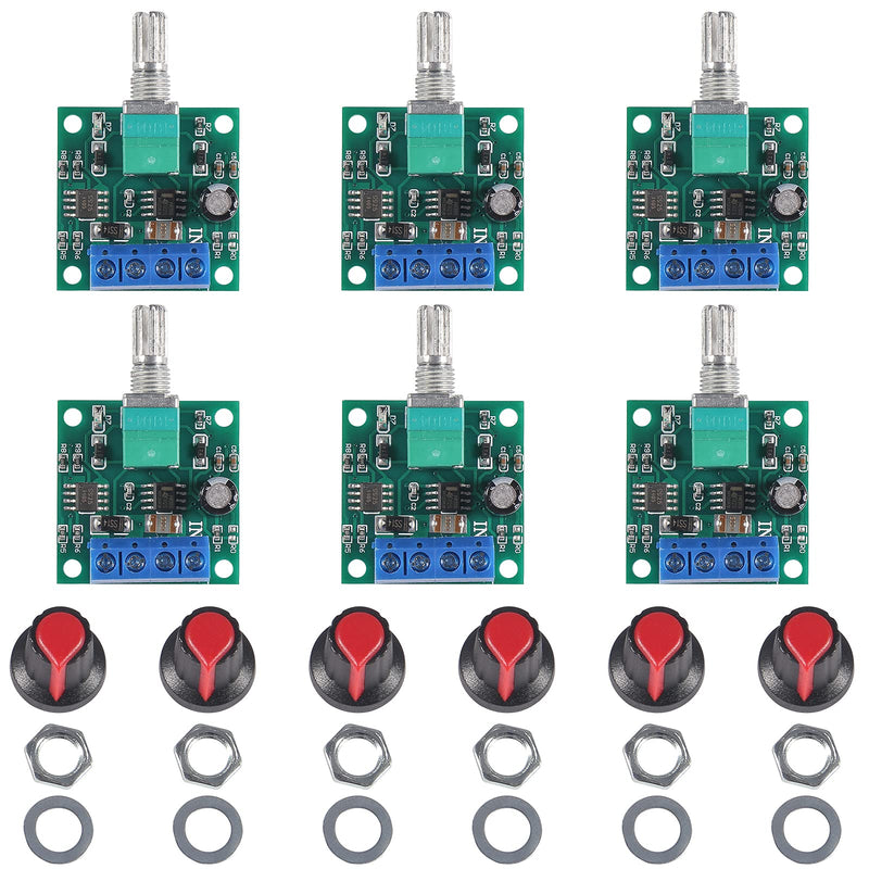 [Australia - AusPower] - ALMOCN 6Pack PWM Motor Speed Controller, DC 2A 30W 1.8v 3v 5v 6v 7.2v 12v PWM 1803BK Low Voltage Motor Adjustable Drive Controller with Speed Control Knob 