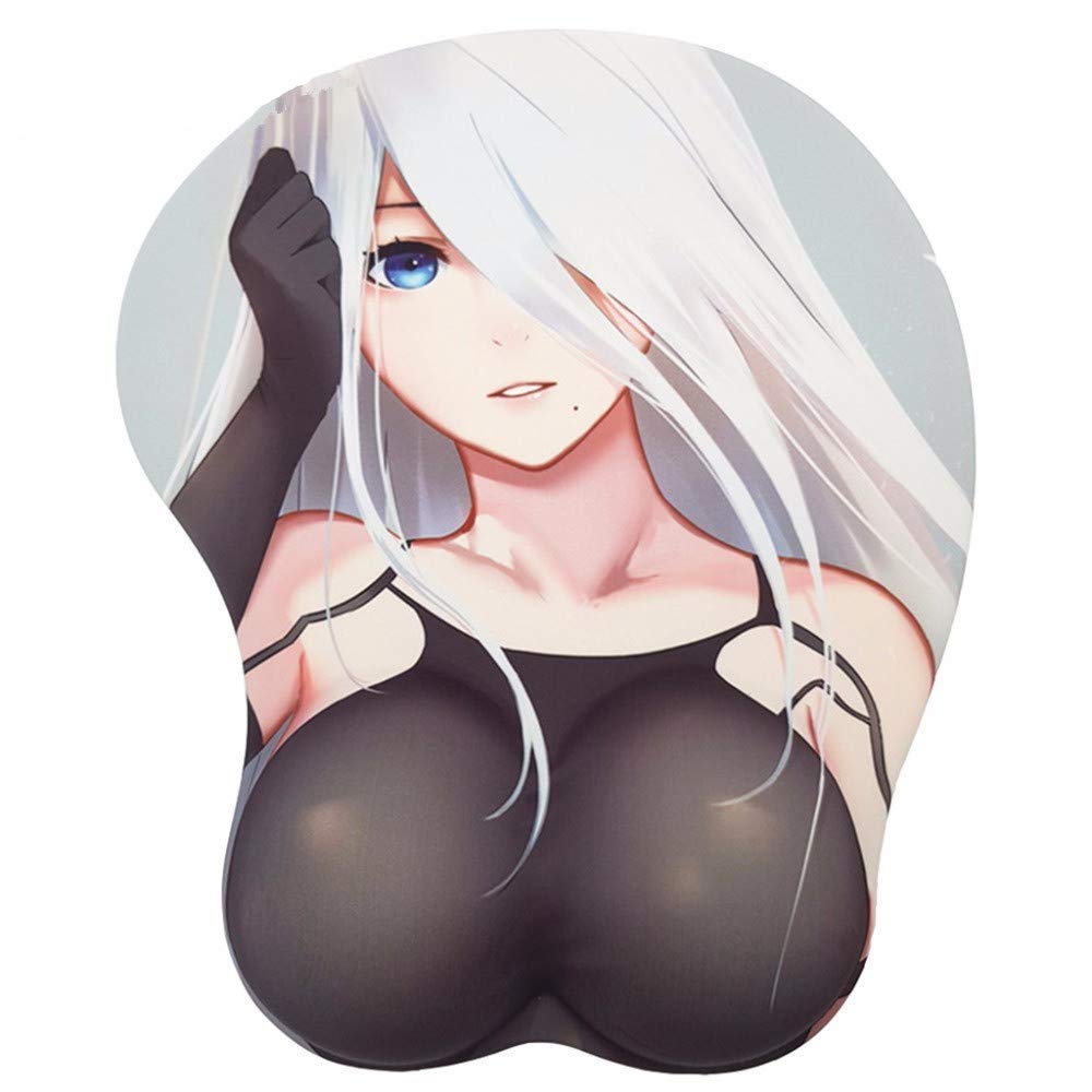 [Australia - AusPower] - Gaming Mousepad Cool Girl Desk Mat 3D Anime Wrist Rest Silicon Gel Desk Pad Cartoon Mouse Pad Soft Mouse Mat Anti-Slip Office Mat with Wrist Support 