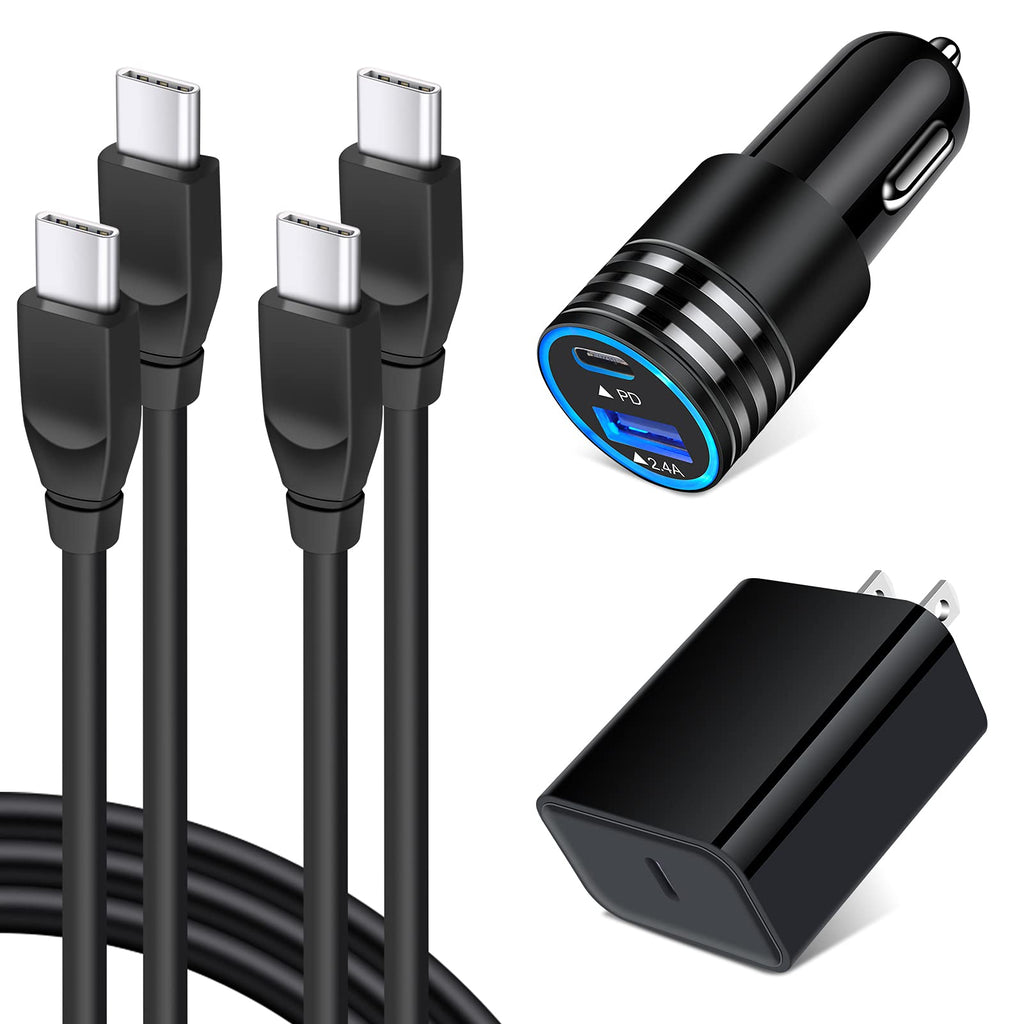 [Australia - AusPower] - Type C Fast Charger Kit, 18W USB C Charger Block, Car Adapter, Type C Cable for Samsung Galaxy S21 S21+ S21 Ultra S20 FE S10E Note 21 20 Ultra A11 A21 A51 A71,Google Pixel 6 5 4 4a 3a 2 xl, LG K51 K92 
