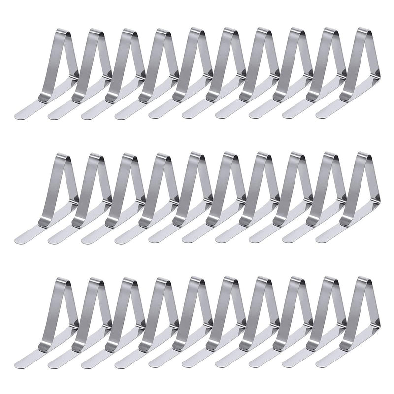 [Australia - AusPower] - 30 Pcs Tablecloth Clips Bulk Stainless Steel Table Cloth Cover Clamps Holders Skirt Clips for Restaurant, Party, Camping, Wedding 