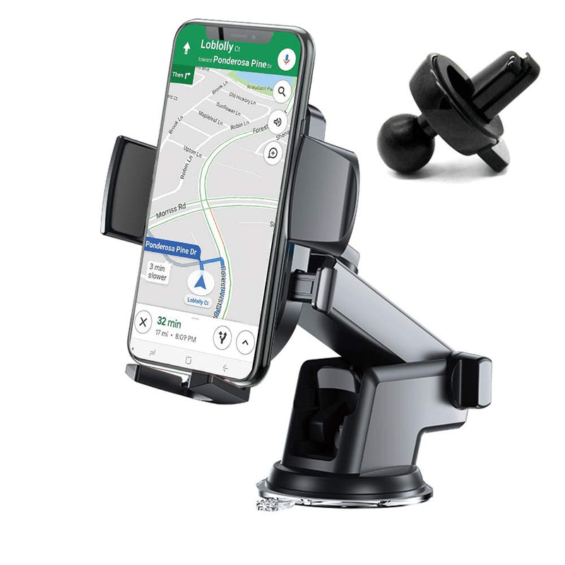 [Australia - AusPower] - Car Smartphone Holder, Dashboard & Air Outlet & Windshield Car Phone Holder, 360 ° Rotating Extendable Arm Holder 