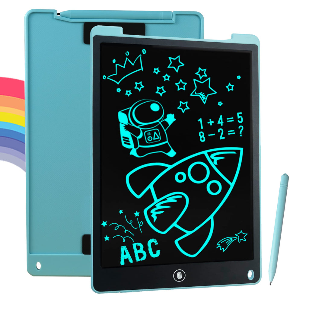 [Australia - AusPower] - 12 Inch LCD Writing Tablet for Kids, Doodle Board LCD Drawing Tablet with Magnets, Erasable Reusable Writing Drawing Pad with Lock Key, Educational Birthday Boys Toys Gifts for 3 4 5 6 Year Old 12" Blue 12" 