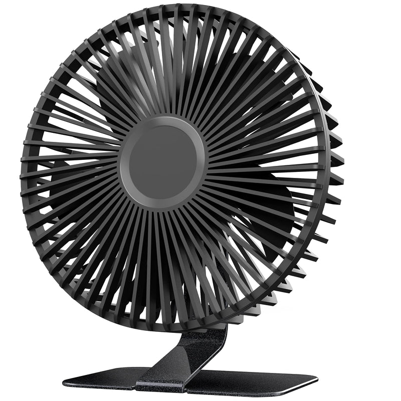 [Australia - AusPower] - XASLA 6'' USB Desk Fan, 4 Speeds Small Desk Fan, Ultra Quiet Electric Plug In, 90° Adjustment, Strong Wind, USB Powered, Portable Desktop Table Fan for Home Office black 