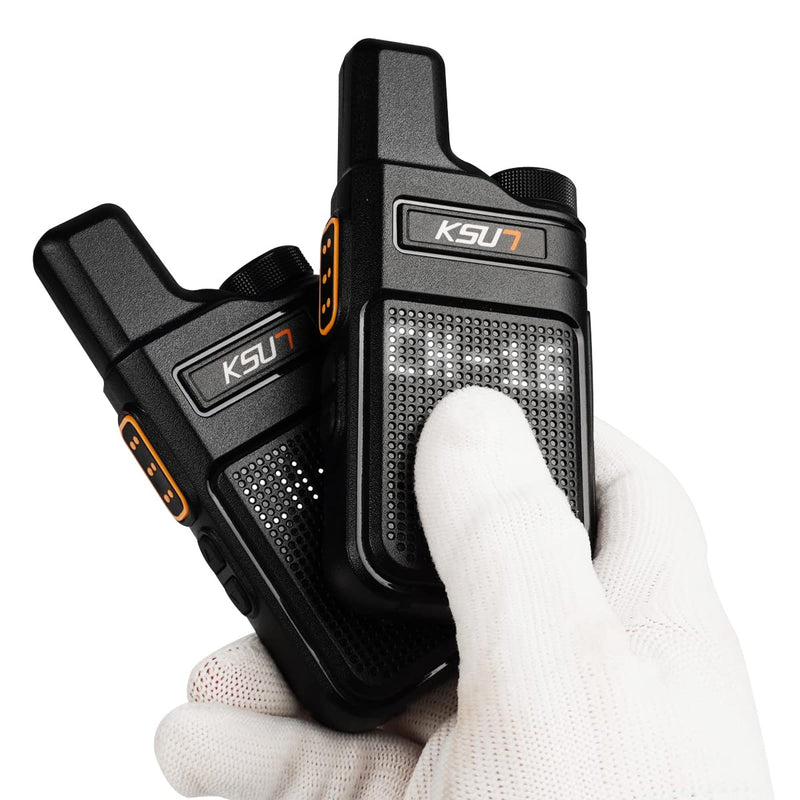 [Australia - AusPower] - Walkie Talkies with Earpiece and Mic Set, 2 Pack FRS Security LED for Adults No 50 Miles Radio Long Range with Mic Waterproof VOX 4000mAh Rechargeable Lithium Ion Battery for Hiking Camping KSUN M6 