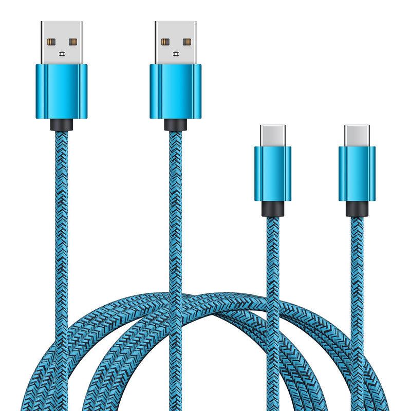 [Australia - AusPower] - USB C Charging Cable, Type C Android Phone Charging Cord 2PC 3FT Charger Cable Compatible with OnePlus Nord N200 5G,N10,9,Samsung Galaxy S21,Z Flip 3 Blue 