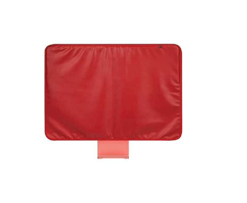 [Australia - AusPower] - WESAPPINCcomputer Monitor Dust Cover for iMac 24”, PU Leather Protective Screen Dust Cover Sleeve with Rear Pocket Compatible with iMac 24 inch (24inch, Red) 24inch 