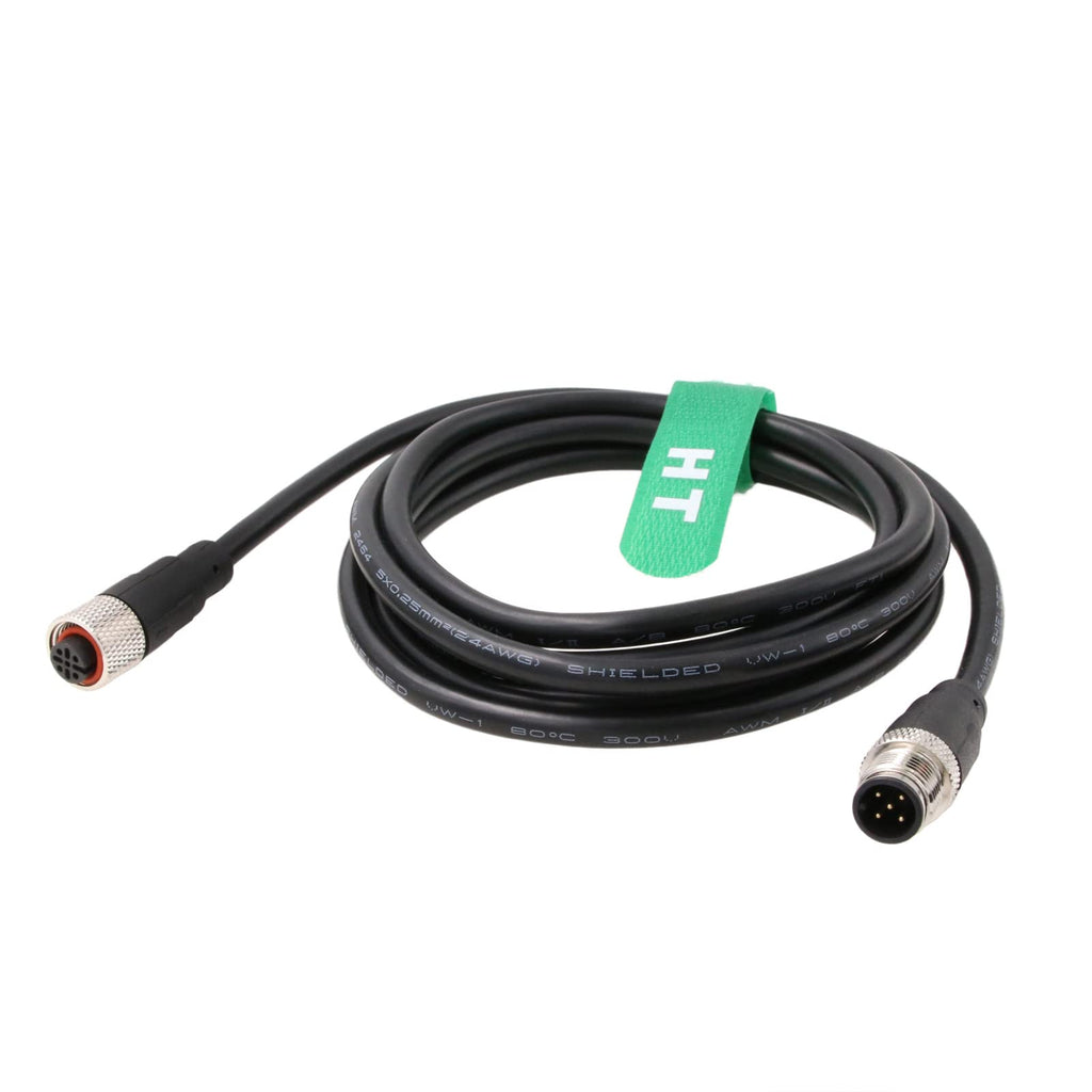 [Australia - AusPower] - HangTon M12 A Coded 5 Pin Male to Female Actuator Sensor Signal Cable for Industrial Controls Automation, Device Network DeviceNet, CANopen, IO Link, Profibus 2m 