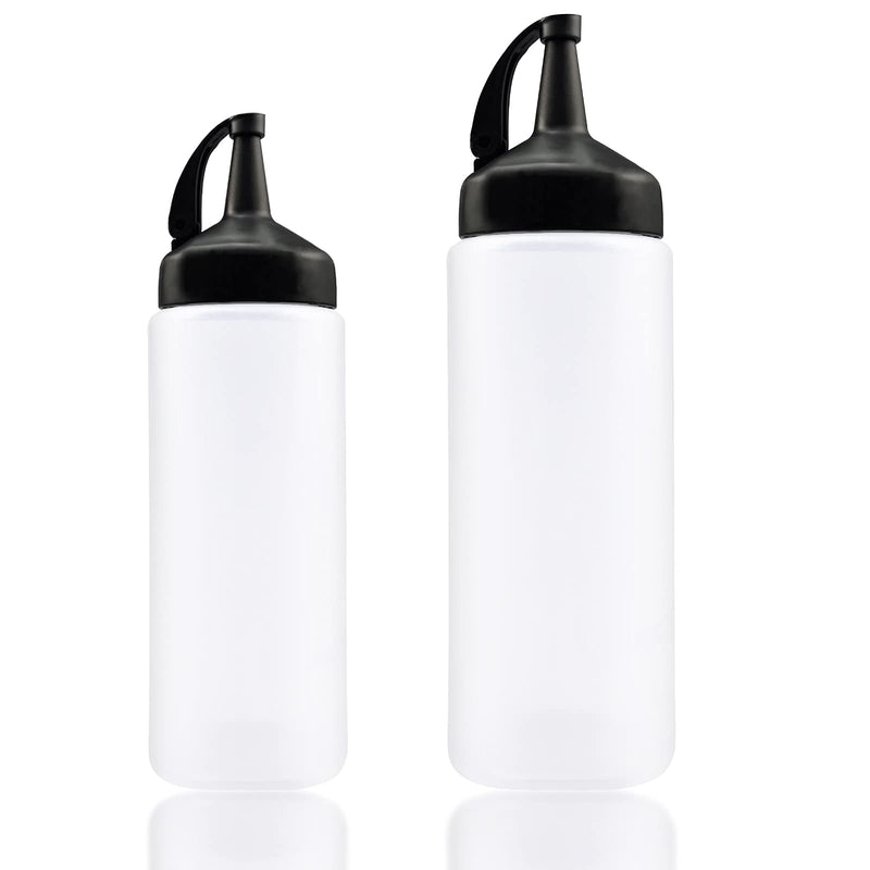 [Australia - AusPower] - 2PACK Plastic Squeeze Bottles, Plastic Squeeze Squirt Condiment Bottles With Leak-Proof Cap,Condiment Squeeze Bottles Ketchup Squeeze Bottle For Kitchen Use. (Set) Set 