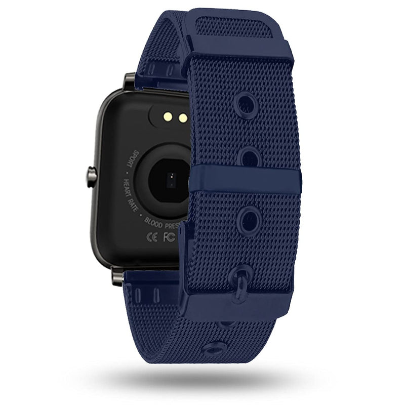 [Australia - AusPower] - smaate Watch Band Compatible with Hero Band III Donerton, Popglory, CanMixs P22 1.4inch; Motast Mugu Chalyh P36A P36B, AGPTEK LW31 1.69inch Smartwatch, Mesh Milanese strap, Tang Buckle Small Blue 