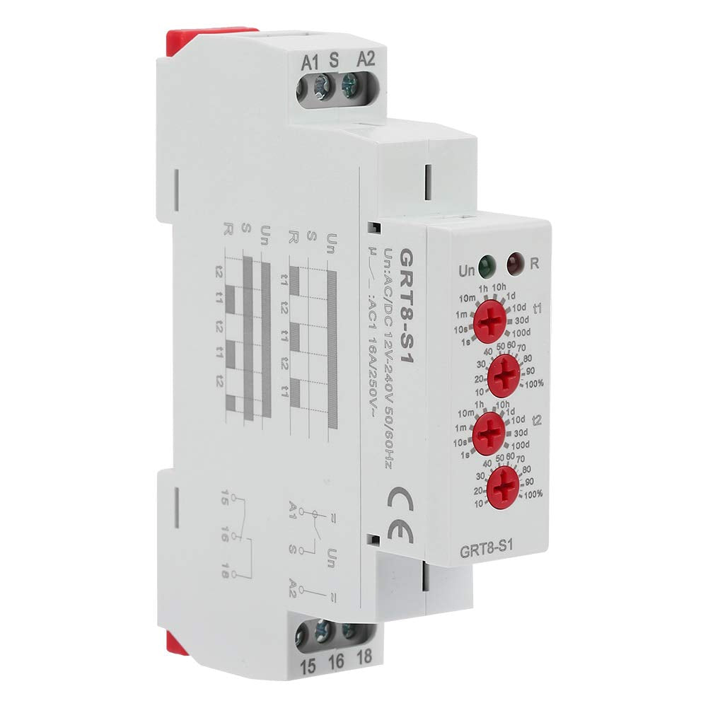 [Australia - AusPower] - Delay Relay, Repeat Cycle Time Relay, Cycle Timer Relay, GRT8-S1 Mini Asymmetric Cycle Timer, ON/Off Repeat Cycle Time Relay, AC/DC12-240V 
