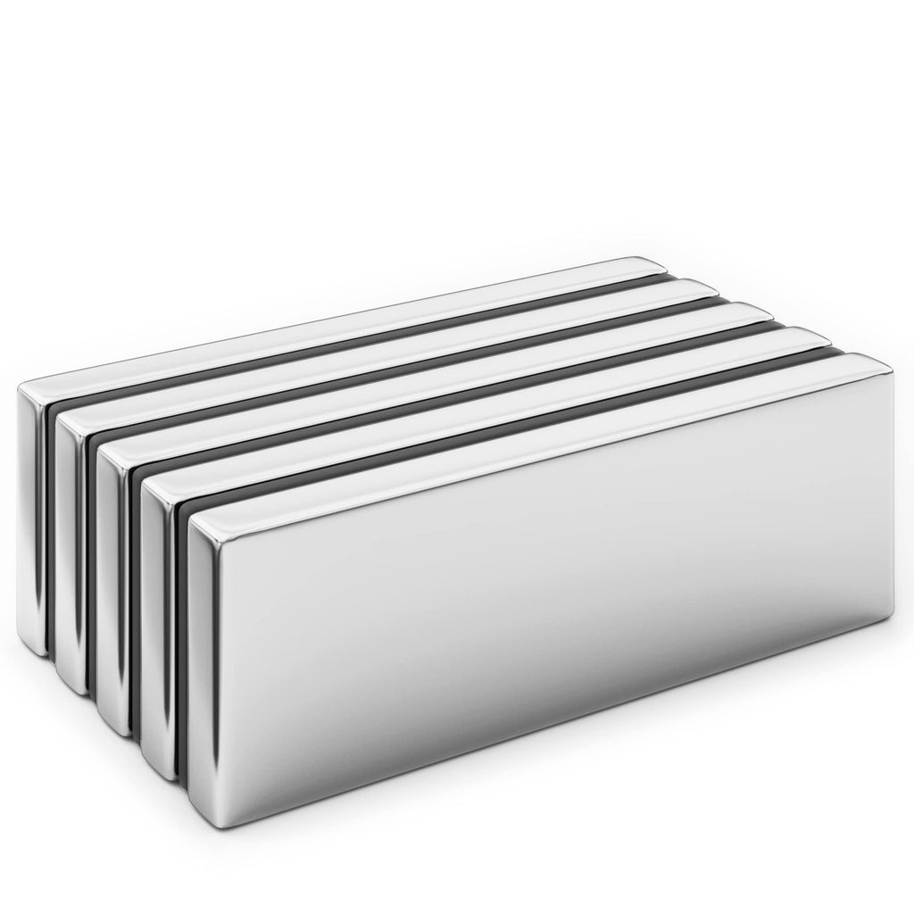 [Australia - AusPower] - Realth Magnets Bar Neodymium Strong Permanent Rare Earth Magnetic for Fridge Office Science Project Building Teaching and Craft 5 Pack(MC605) 