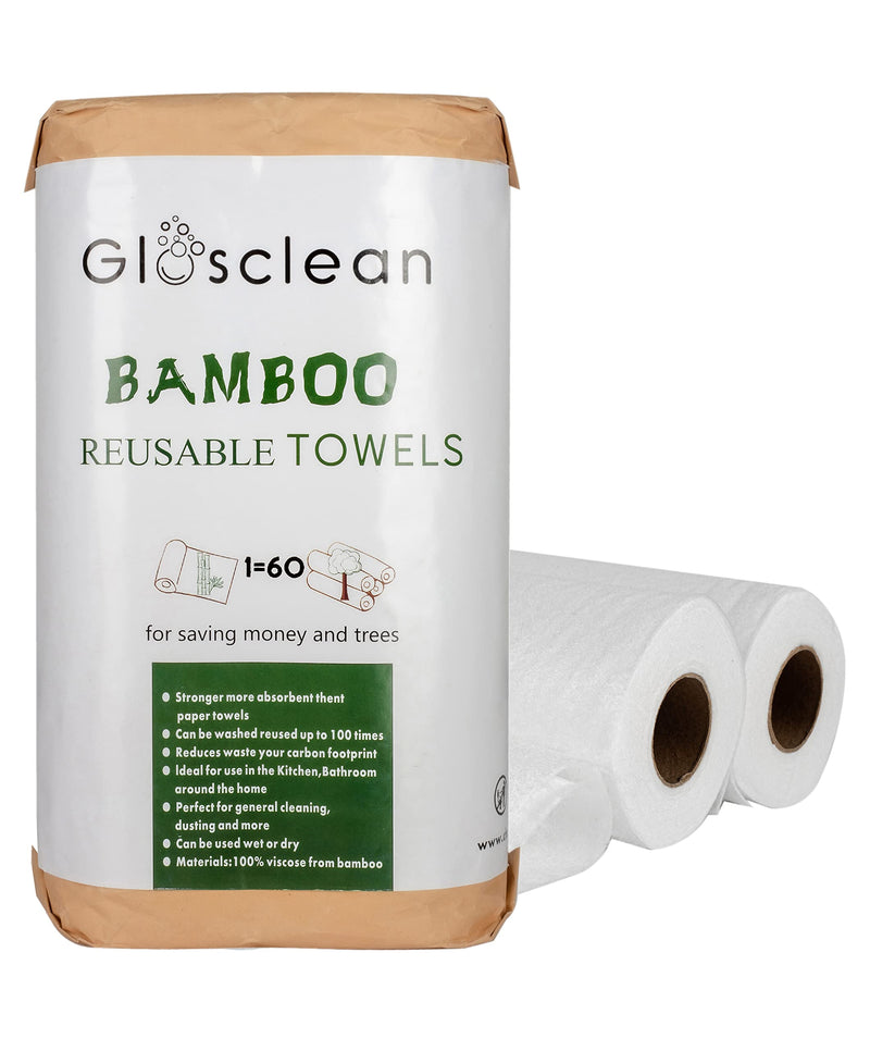 [Australia - AusPower] - Bamboo Paper Towels Rolls | Reusable Paper Towels | ECO FRIENDLY Products for Home Cleaning | Washable Regular Kitchen Paper Towels (40 Sheets) 