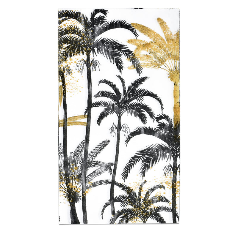 [Australia - AusPower] - 100 Palm Tree Beach Guest Napkins Black and Gold Decorative Hand Towels 3 Ply Disposable Paper for Bathroom Toilet Powder Room Holiday Wedding Birthday Bridal Baby Shower Dinner Tea Party Napkin 