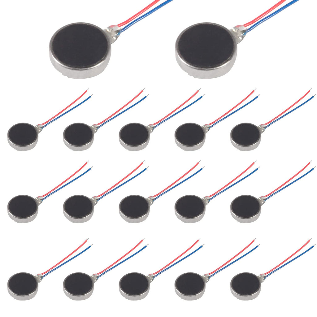 [Australia - AusPower] - 17PCS 8x2mm Mini Vibration Motors DC 3V Micro Mini Tiny Flat Coin Button-Type Vibrating Motors with Two Wires for Mobile Cell Phone Pager Tablet Household Appliances 8mmx2mm 
