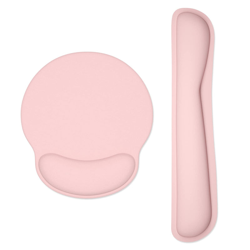 [Australia - AusPower] - Dapesuom Keyboard Wrist Rest and Mouse Pad with Wrist Support, Memory Foam Wrist Rests for Keyboard and Mouse Set, Ergonomic Wrist Pad with Non Slip Base for Easy Typing and Pain Relief, (HSTZ-Pink) Pink 