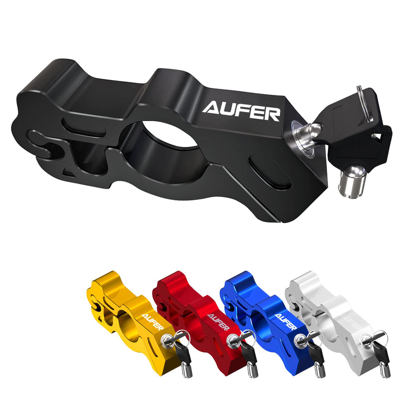 [Australia - AusPower] - AUFER Universal Heavy Duty Motorcycle Grip Handlebar Lock Throttle Lock Anti Theft Brake Lever Locking Compatible with for Motorbike Sports Bikes Scooter Mopeds ATVs (Black) Black 
