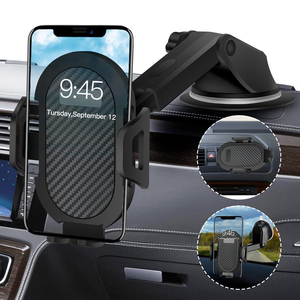[Australia - AusPower] - Cell Phone Holder for Car Phone Holder Mount with Suction Cup,Dashboard Windshield Air Vent,Upgraded Handsfree Stand Universal,Compatible with All Mobile Phones 