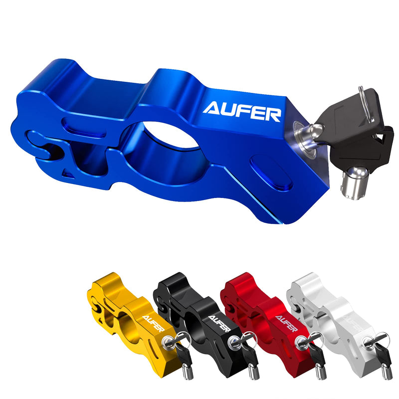 [Australia - AusPower] - AUFER Universal Heavy Duty Motorcycle Grip Handlebar Lock Throttle Lock Anti Theft Brake Lever Locking Compatible With For Motorbike Sports Bikes Scooter Mopeds ATVs (Blue) Blue 
