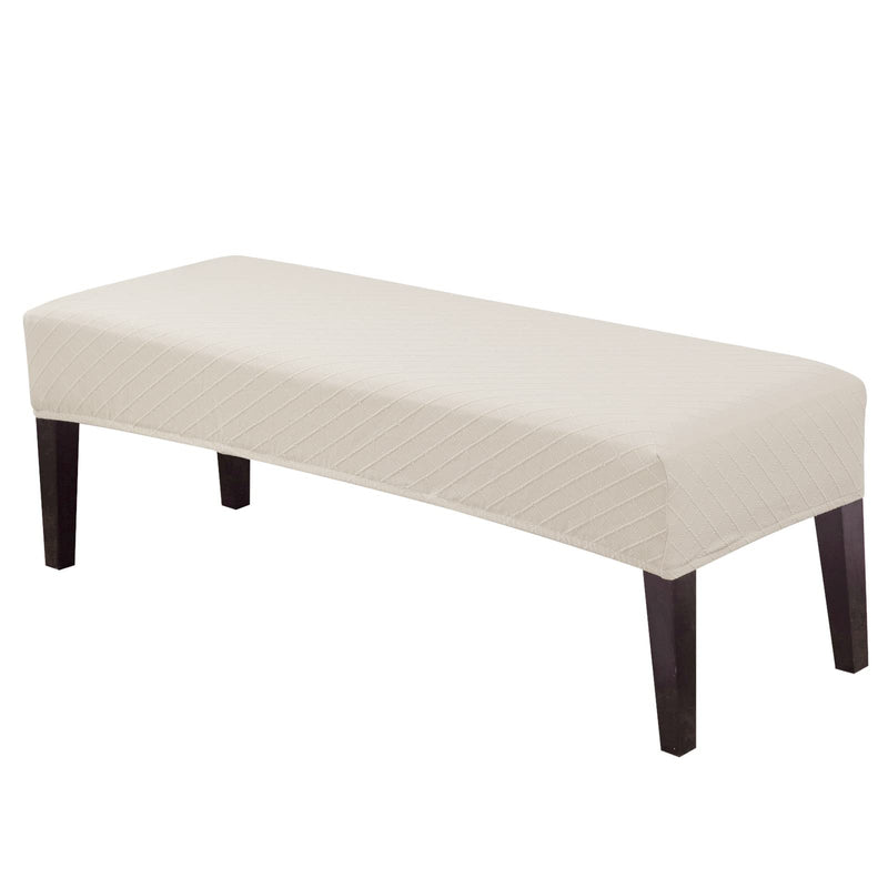 [Australia - AusPower] - SearchI Dining Room Bench Slipcovers Stretch Jacquard Bench Protector Kitchen Bench Covers Super Fit Removable Washable Spandex Bench Covers for Dining Room, Wedding, Hotel, Party Beige 