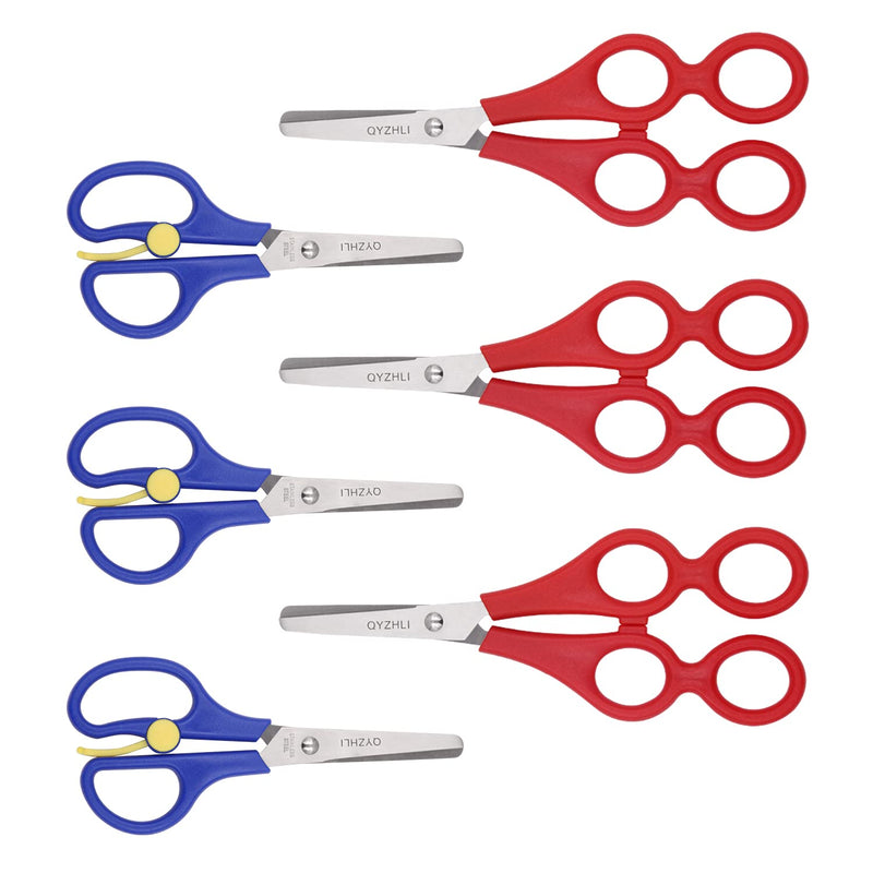 [Australia - AusPower] - 6 Pack Plastic Children Scissors Pre-School Training Scissors,Safety Child Craft Scissors,Blunt Tip Kids Scissors 