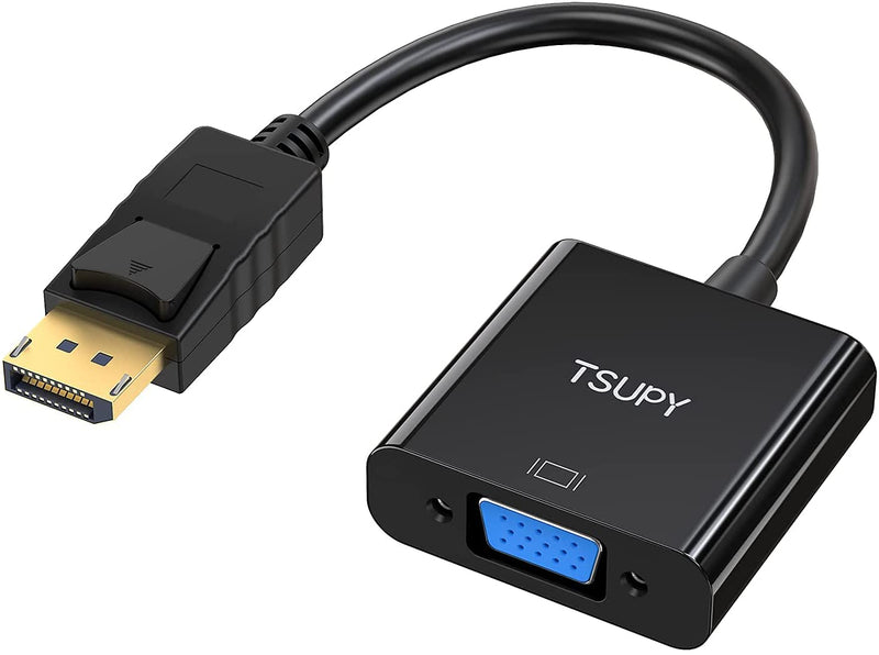 [Australia - AusPower] - DisplayPort to VGA Adapter, TSUPY DP to VGA Converter Display Port Male to VGA Female Gold Plated Adapters Compatible with Computer,Laptop,Monitor,Projector,HDTV and More 