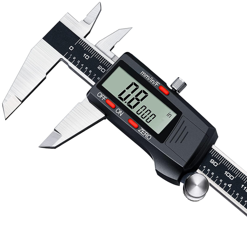 [Australia - AusPower] - Kynup Caliper Measuring Tool, Digital Vernier Caliper with Stainless Steel, Large LCD Screen, Auto - Off Feature, Inch Metric Fraction Conversion Micrometer Caliper Tool (6Inch/150mm) 
