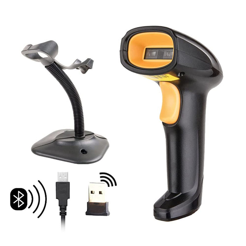 [Australia - AusPower] - EVAWGIB Cheapest 1D 2D Wired Barcode Scanner for Surpemarket EV-B208 2D Bluetooth Wireless Barcode Scanners for Android iOS Pad PC 2.4GHz Wireless 328ft. Transmission Distance Bar Code Scanners 
