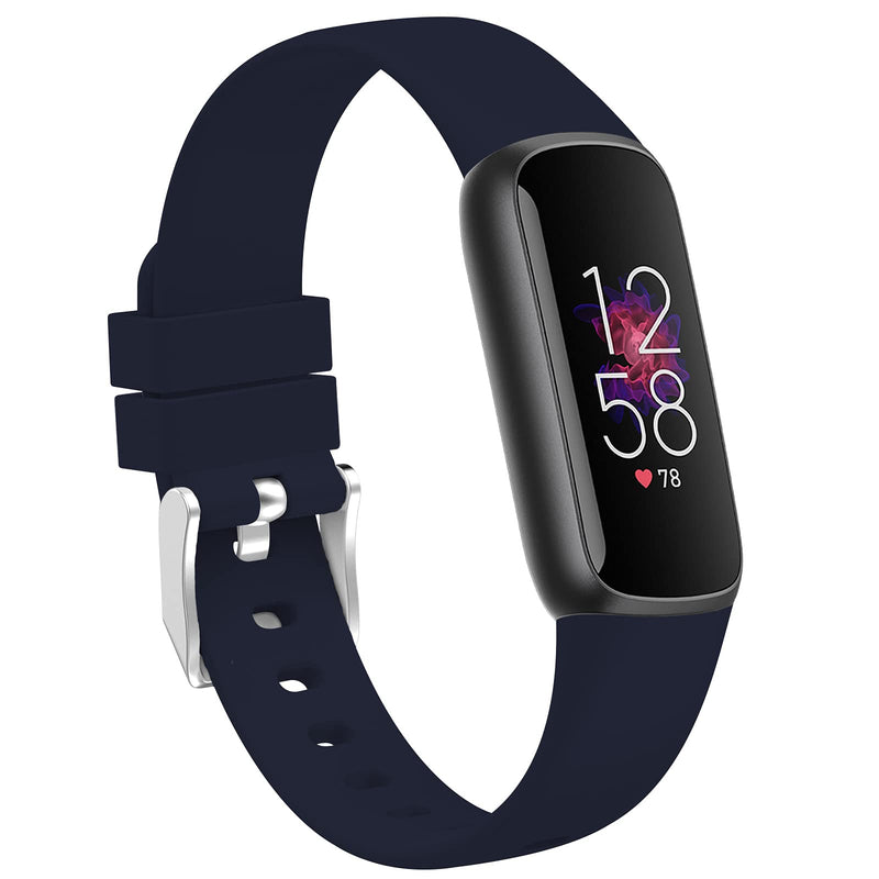 [Australia - AusPower] - TopPerfekt Bands Fit for Fitbit Luxe, Adjustable Soft Silicone Replacement Watch Band Straps Wristbands Bracelet Fit for Fitbit Luxe Fitness and Wellness Tracker for Women Men Dark blue Small 