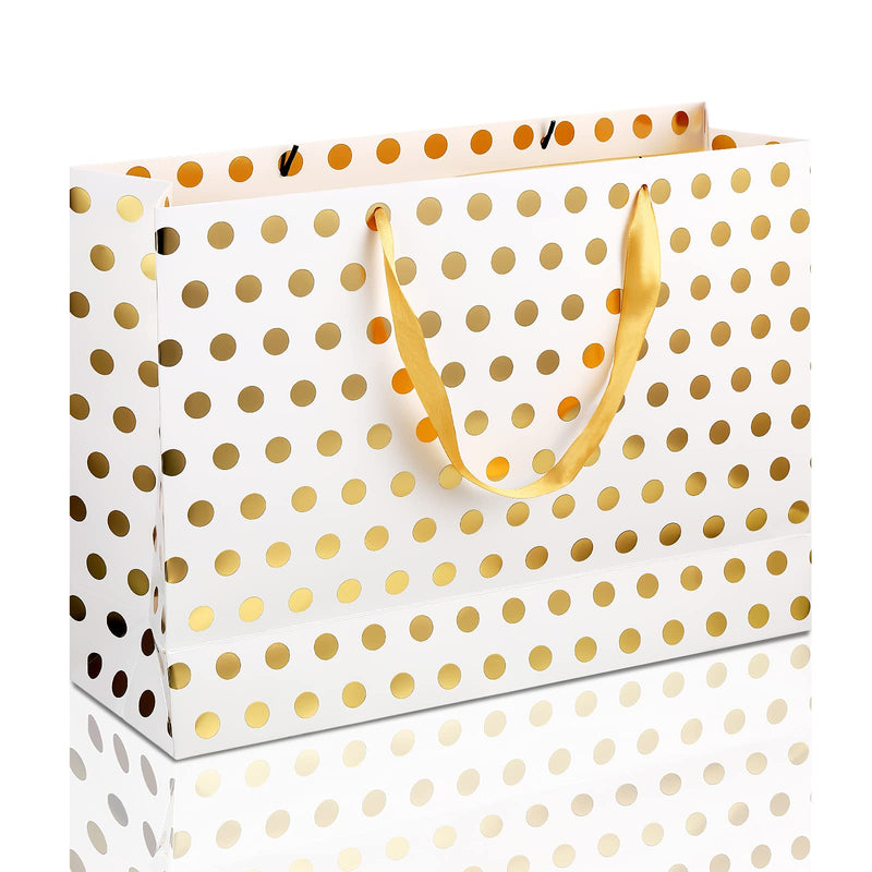 [Australia - AusPower] - 4 Pack Extra Large Gift Bag for Christmas Gift Bag Large Polka Dot Bags Paper Shopping Bags for Birthday Weddings Christmas Holidays, Mother's Day, Party Supplies (Gold) Gold 