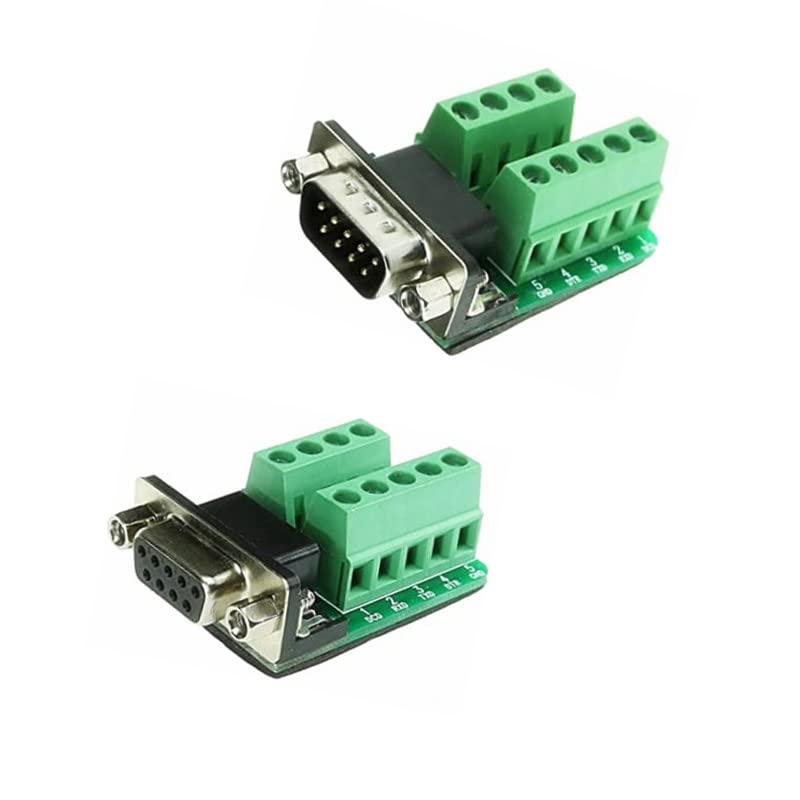[Australia - AusPower] - LuoQiuFa DB9 Breakout Connector RS232 Serial 9 Pin Connector DB9 Terminal (Male x 1, Female x 1) 
