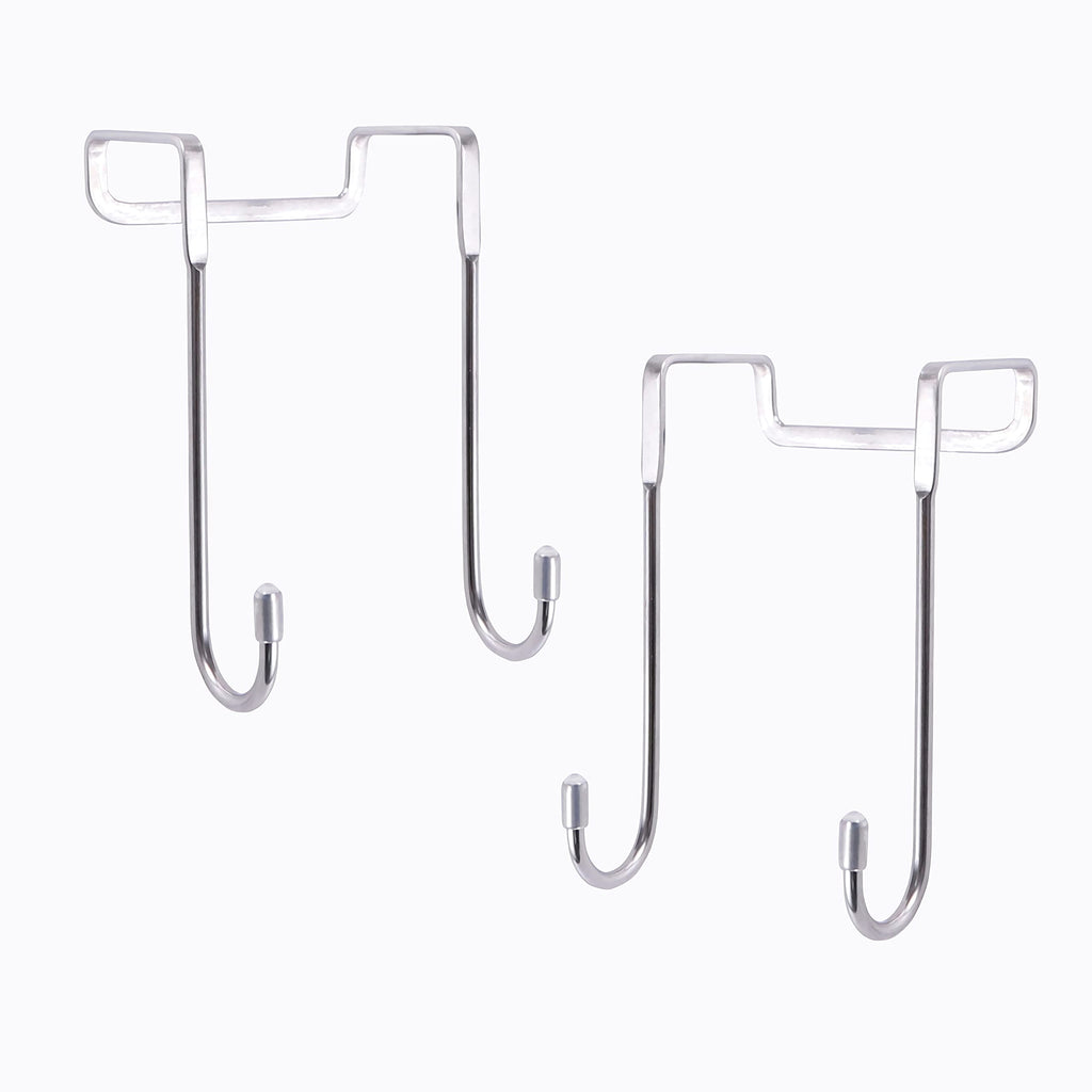 [Australia - AusPower] - Over The Door Hooks, 2 Pack Door Hanger Hook , Towel Clothes Hooks for Kitchen Bathroom Cabinets Cupboards, Stainless Steel Utility Hooks Fitting Wide and Thin Doors Width 1.8 in 