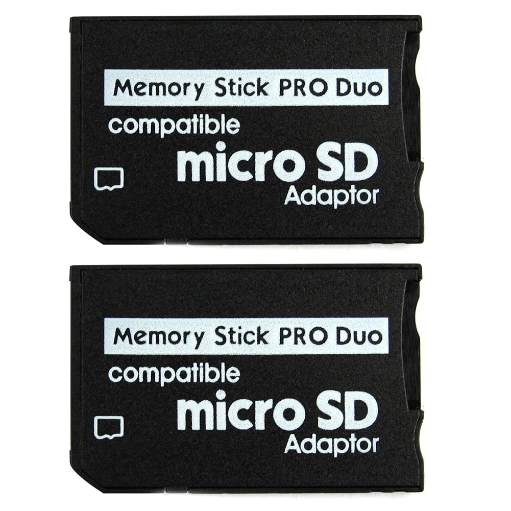 [Australia - AusPower] - Memory Stick PRO Duo Adapter, microSDHC TF Card microSD to Memory Stick MS PRO Duo Card for Sony PSP, Playstation Portable, Cybershot Digital Camera, Handycam, PDA (Pack of 2) 