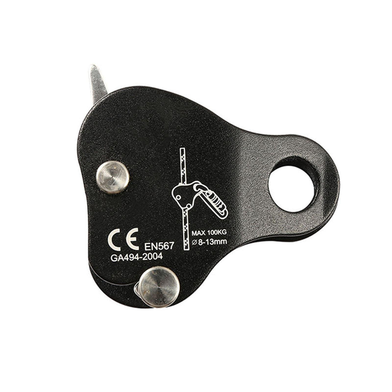 [Australia - AusPower] - QKDS Climbing Rope Grab, High Strength Self Locking Safety Protective, Climbing Ascender Fall Protection Belay Device Climbing Rope Grip Clamp for Rock Climbing Mountaineering(Black), free size Black 