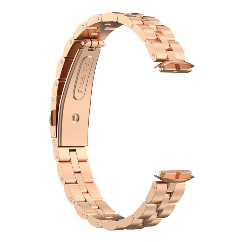 [Australia - AusPower] - TenCloud Bands Compatible with Fitbit Luxe Smartwatch Solid Stainless Steel Women Men Wristband Metal Watch Link Band for Luxe Rose Gold 