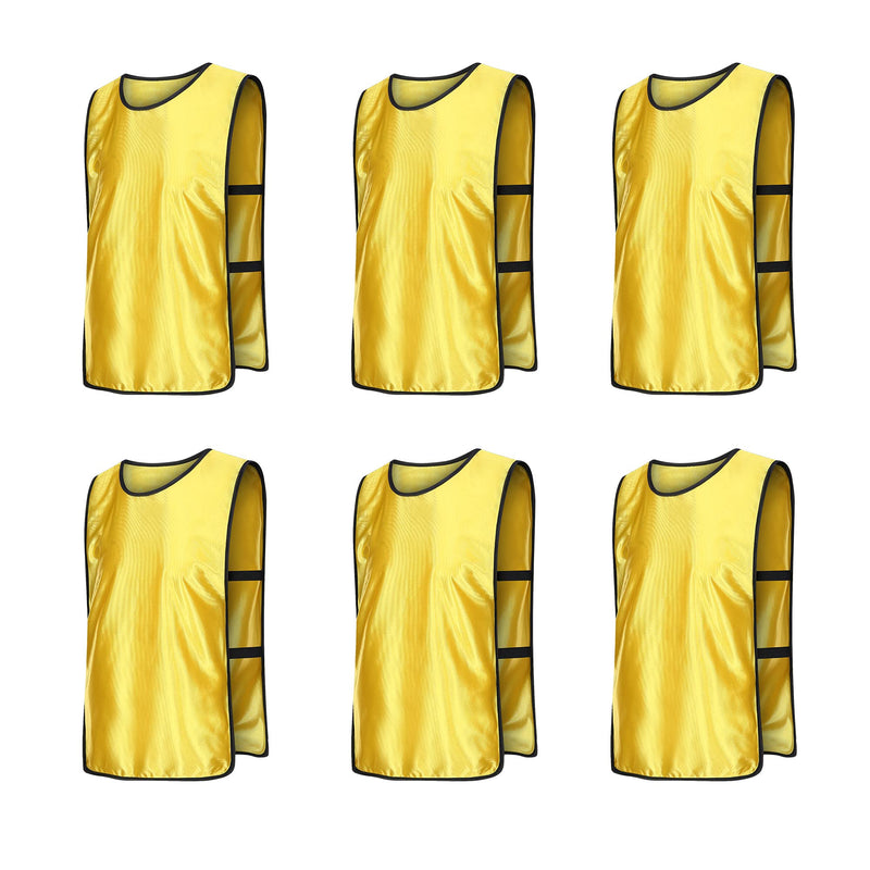 [Australia - AusPower] - RE-HUO 6 Pack Scrimmage Vests/Sport Pinnies/Soccer Bibs for Kid and Adult Yellow X-Large 